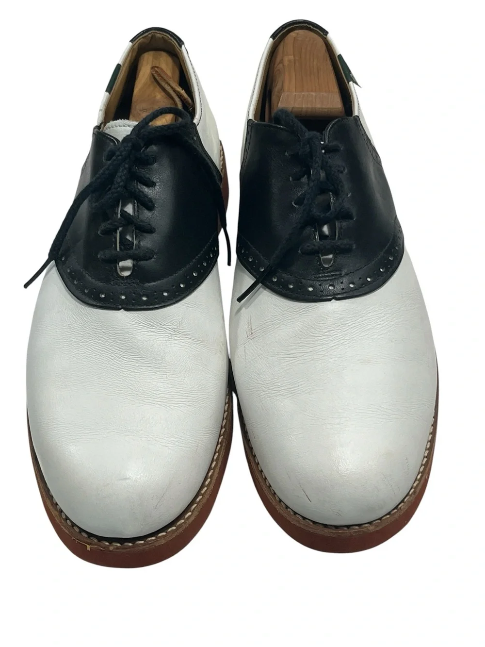 Vintage G.H. Bass & Co Classic Saddle Oxfords Black/White Mens Size 11.5 M